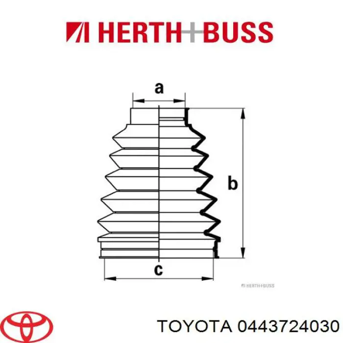 0443724030 Toyota fuelle, árbol de transmisión trasero interior