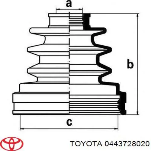 Fuelle interior de junta homocinética del semieje trasero Toyota 0443728021 precio, desde 28,19 EUR