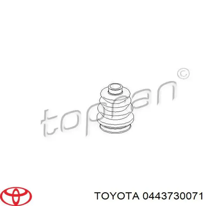 0443730071 Toyota fuelle, árbol de transmisión delantero interior