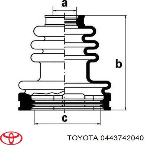 0443742040 Toyota fuelle, árbol de transmisión delantero interior