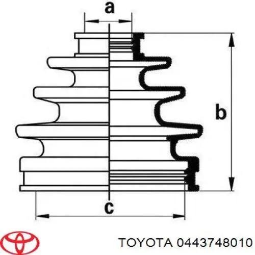 0443748010 Toyota fuelle, árbol de transmisión trasero exterior