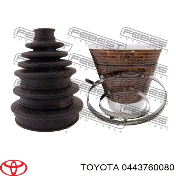 0443760080 Toyota fuelle, árbol de transmisión delantero interior