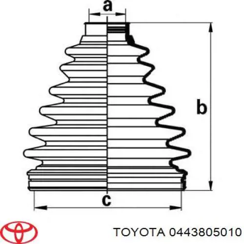 0443805010 Toyota fuelle, árbol de transmisión delantero interior
