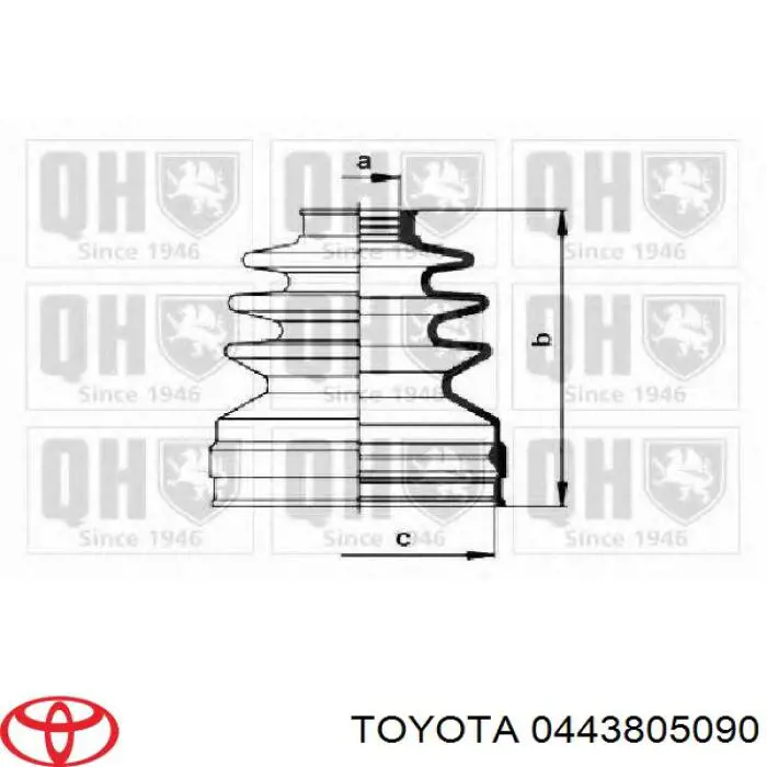 0443805090 Toyota fuelle, árbol de transmisión delantero interior