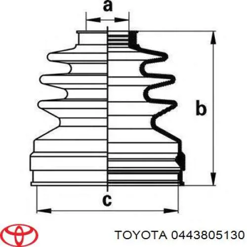 0443805130 Toyota fuelle, árbol de transmisión delantero interior