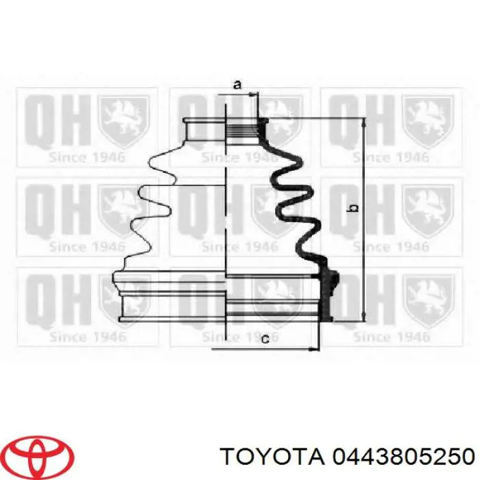 0443805250 Toyota fuelle, árbol de transmisión delantero interior