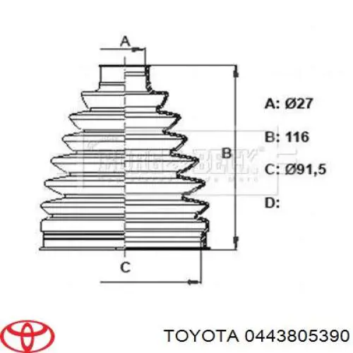 Fuelle transmisión delantero exterior Toyota 443805390 precio, desde 93,37 EUR