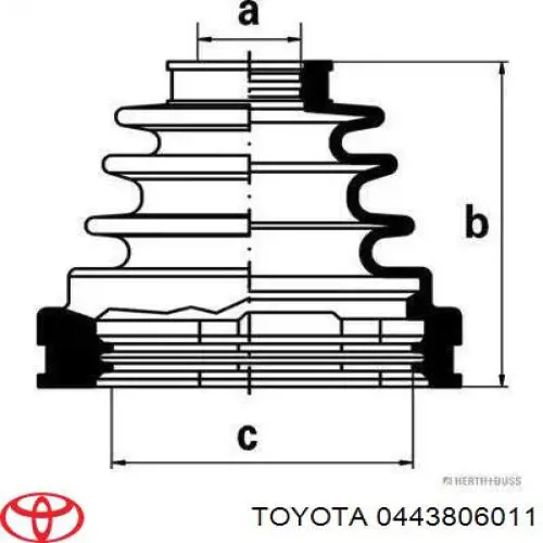 0443806011 Toyota fuelle, árbol de transmisión delantero interior