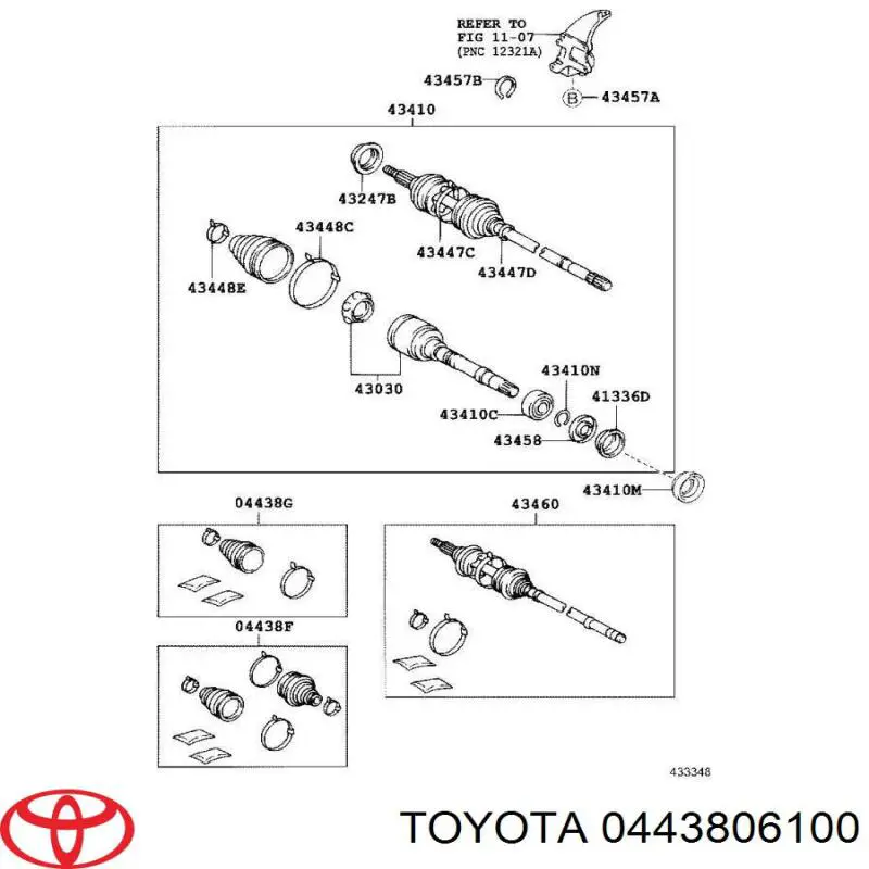 Fuelle, palier delantero exterior Toyota 0443806100 precio, desde 170,46 EUR