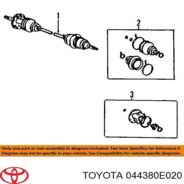 044380E020 Toyota fuelle, árbol de transmisión delantero exterior