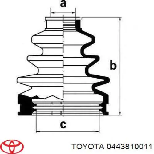 0443810011 Toyota fuelle, árbol de transmisión delantero interior