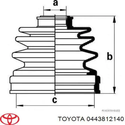 0443812140 Toyota fuelle, árbol de transmisión delantero exterior