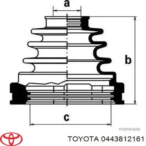 0443812161 Toyota fuelle, árbol de transmisión delantero interior