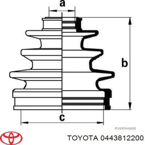 0443812200 Toyota fuelle, árbol de transmisión delantero exterior