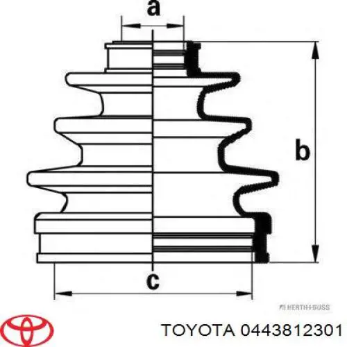 0443812301 Toyota fuelle, árbol de transmisión delantero exterior