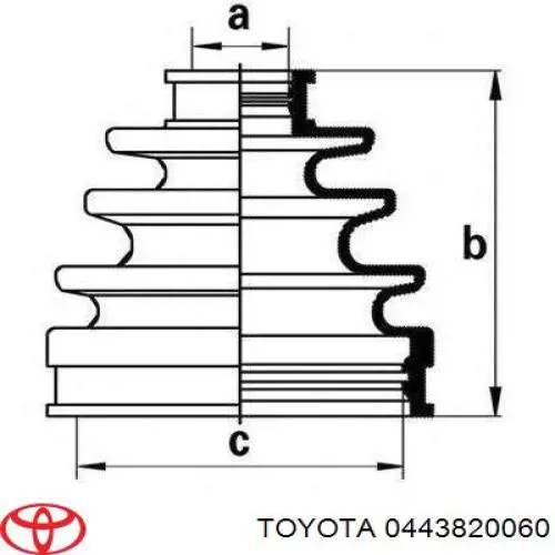 0443820060 Toyota fuelle, árbol de transmisión delantero interior