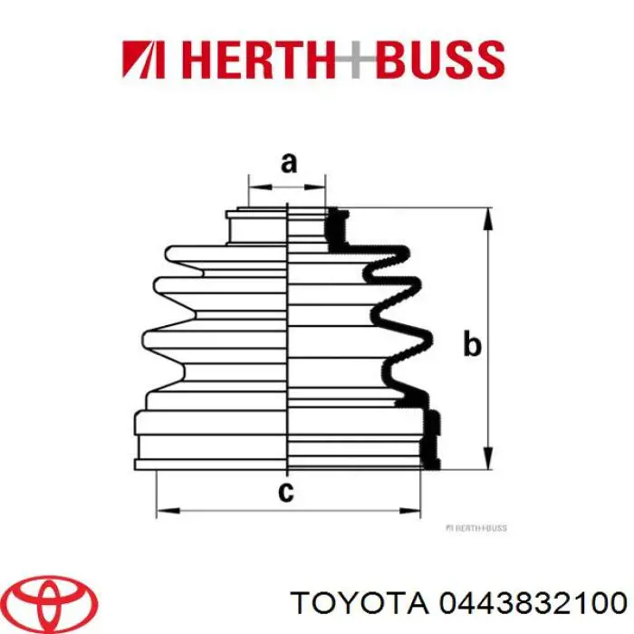 0443832100 Toyota fuelle, árbol de transmisión delantero interior