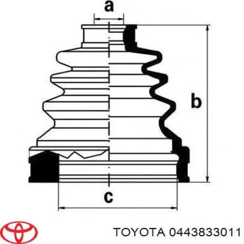 0443833011 Toyota fuelle, árbol de transmisión delantero interior