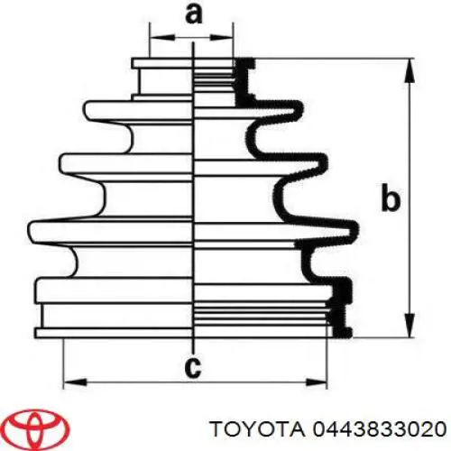 0443833020 Toyota fuelle, árbol de transmisión delantero exterior