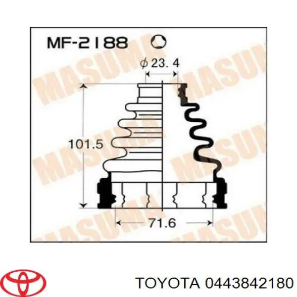 Comprar 0443842180 Toyota Fuelle, junta homocinética interior derecha delantera