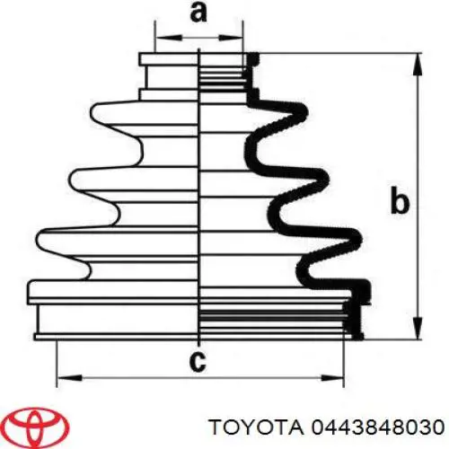 0443848030 Toyota juego de fuelles, árbol de transmisión delantero