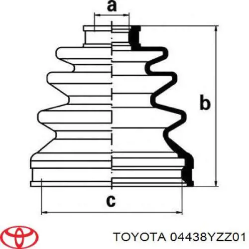 04438YZZ01 Toyota fuelle, árbol de transmisión delantero exterior