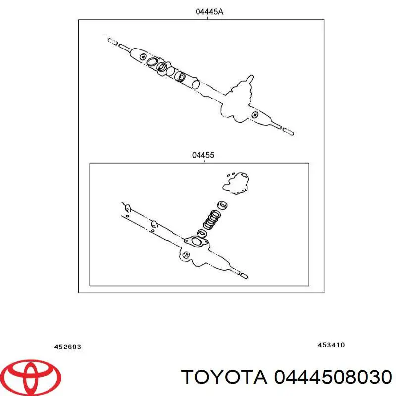 Juego de juntas, cremallera de dirección Toyota 0444508030 precio, desde 9,67 EUR
