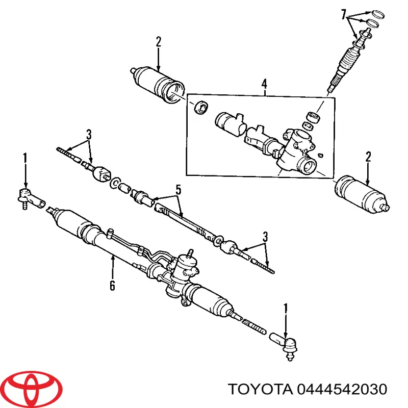 Juego de juntas, mecanismo de dirección para Toyota RAV4 (XA2)