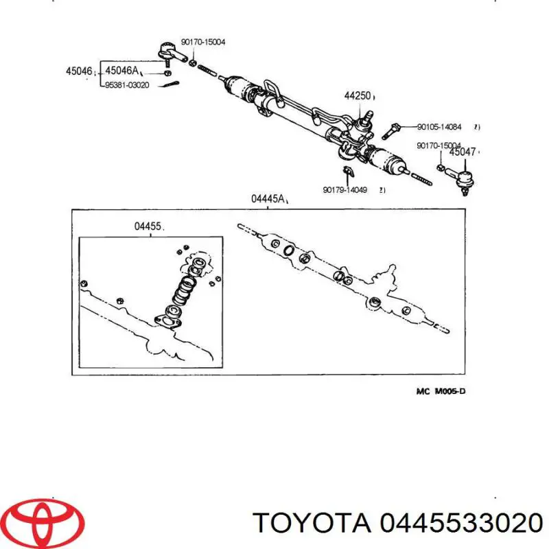 Juego de juntas, cremallera de dirección Toyota 0445533020 precio, desde 84,55 EUR