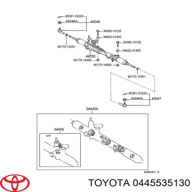Juego de juntas, cremallera de dirección Toyota 0445535130 precio, desde 150,58 EUR