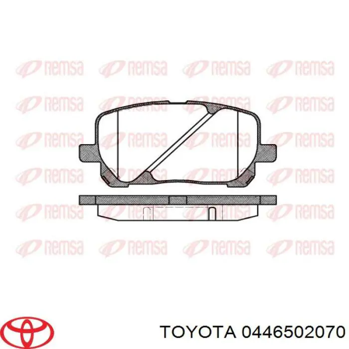 Comprar 0446502070 Toyota Pastillas delanteras de freno