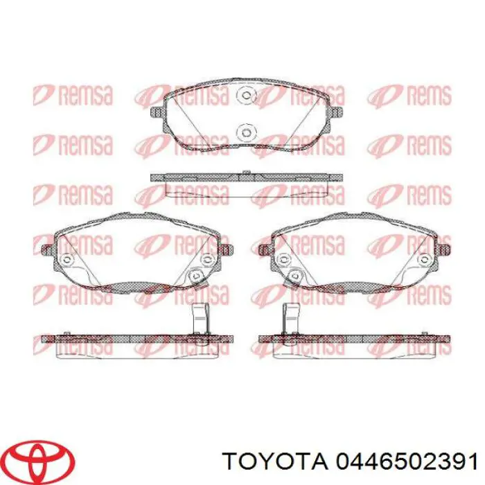 Comprar 0446502391 Toyota Pastillas delanteras de freno