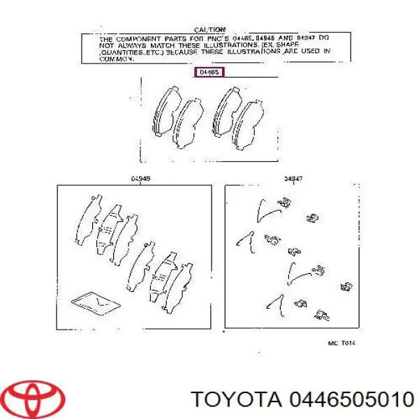 Pastillas freno delanteras Toyota 0446505010 precio, desde 22,13 EUR