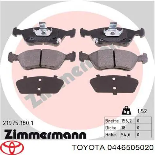 Comprar 0446505020 Toyota Pastillas delanteras de freno