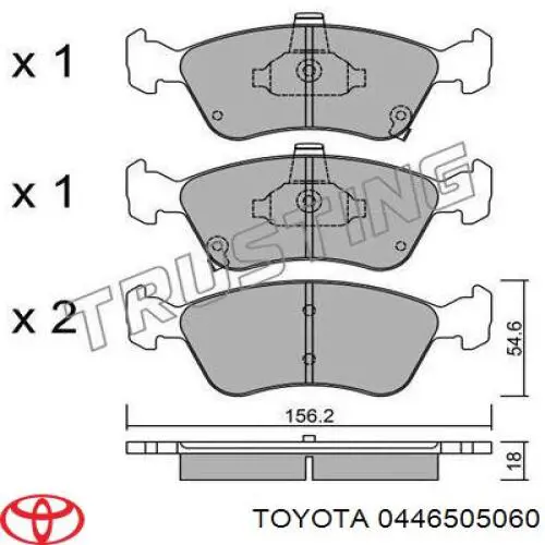 Comprar 0446505060 Toyota Pastillas delanteras de freno