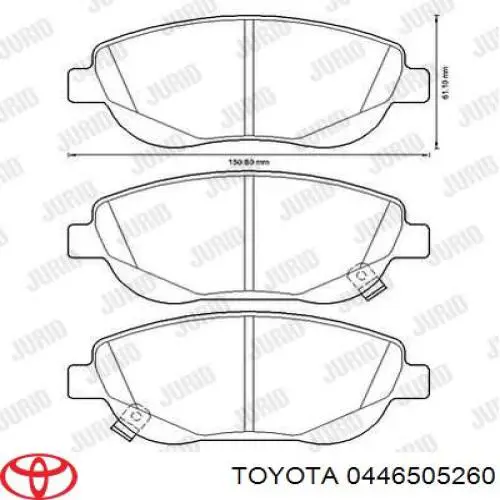 Pastillas de freno 0446505260 Toyota