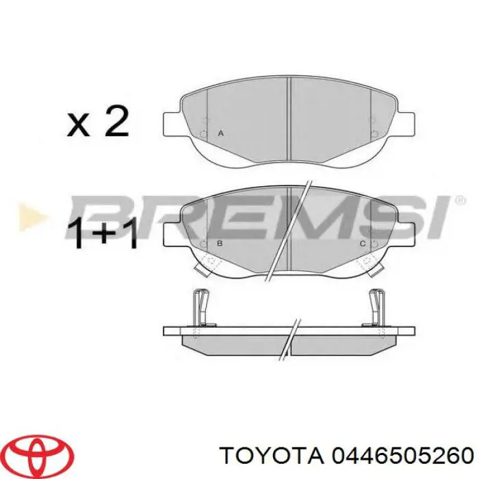 Pastillas de freno delanteras Toyota 0446505260