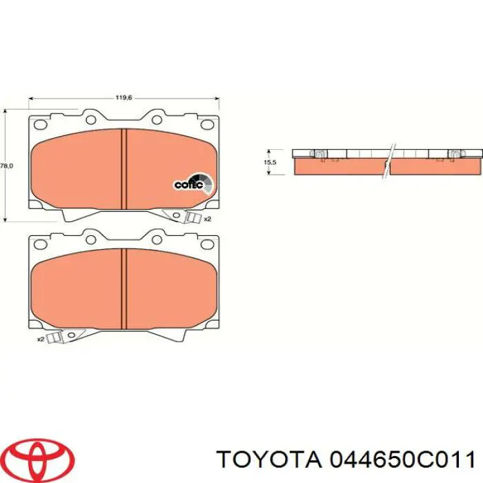 044650C011 Toyota pastillas de freno delanteras