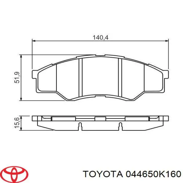 044650K160 Toyota Pastillas delanteras