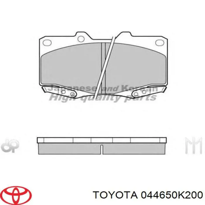 044650K200 Toyota pastillas de freno delanteras