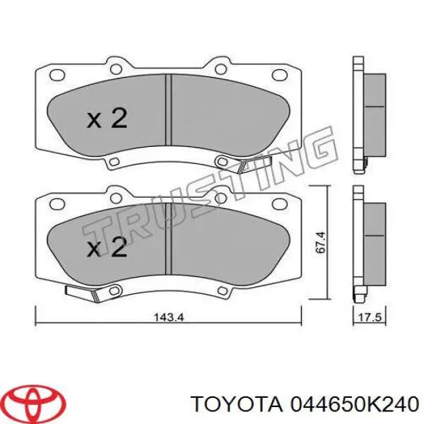 Pastillas freno delanteras Toyota 044650K240 precio, desde 31,14 EUR