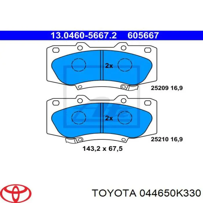 Pastillas freno delanteras Toyota 044650K330 precio, desde 24,62 EUR