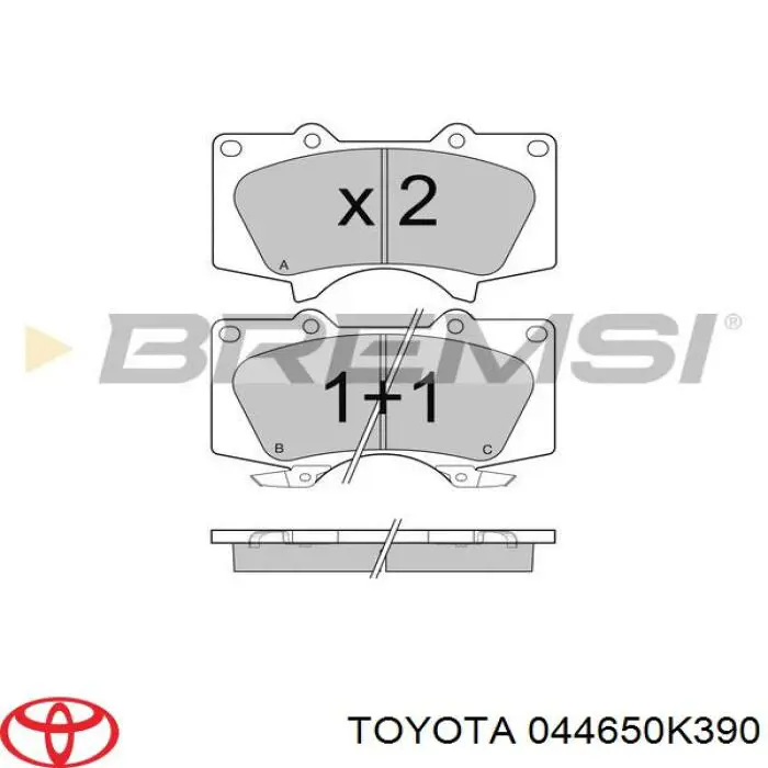 Comprar 044650K390 Toyota Pastillas delanteras de freno