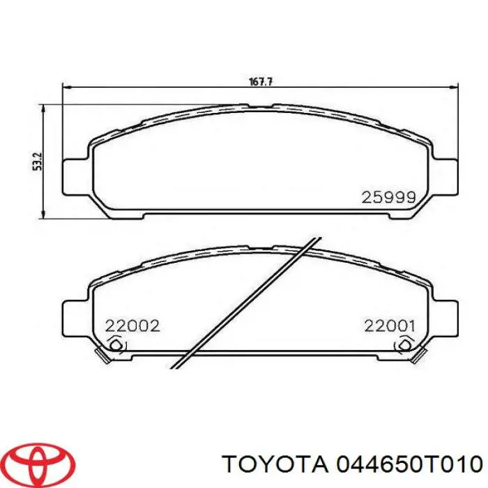 Comprar 044650T010 Toyota Pastillas delanteras de freno
