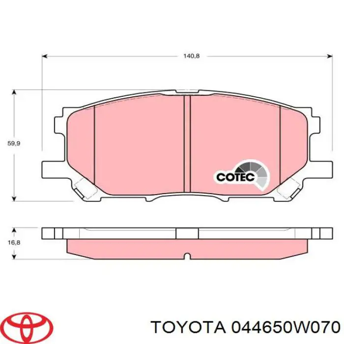 Pastillas freno delanteras Toyota 044650W070 precio, desde 34,21 EUR