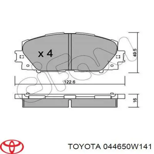 044650W141 Toyota Pastillas delanteras