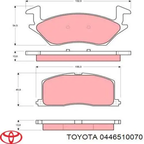 0446510070 Toyota pastillas de freno delanteras