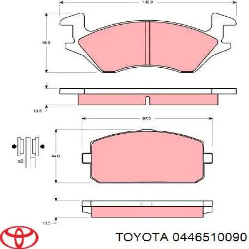 0446510090 Toyota pastillas de freno delanteras