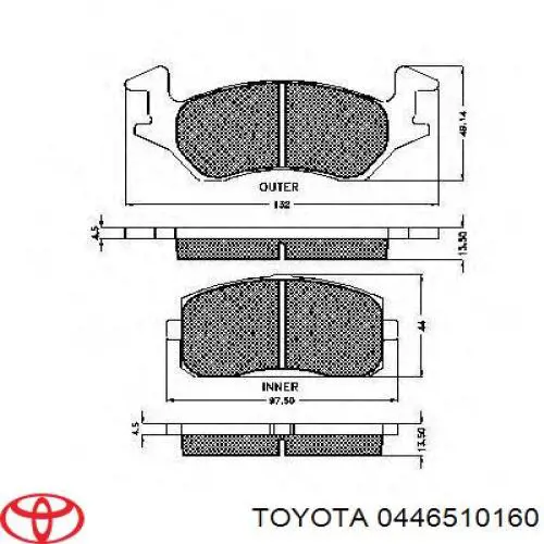Pastillas de freno 0446510150 Toyota