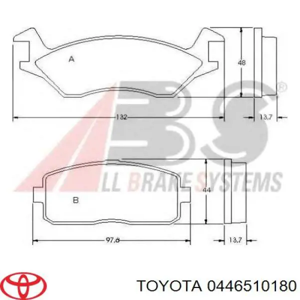 0446510180 Toyota pastillas de freno delanteras